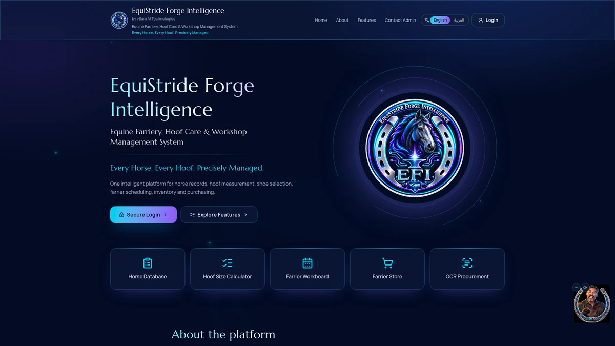 EquiStride Forge prototype landing-page preview